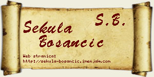 Sekula Bosančić vizit kartica